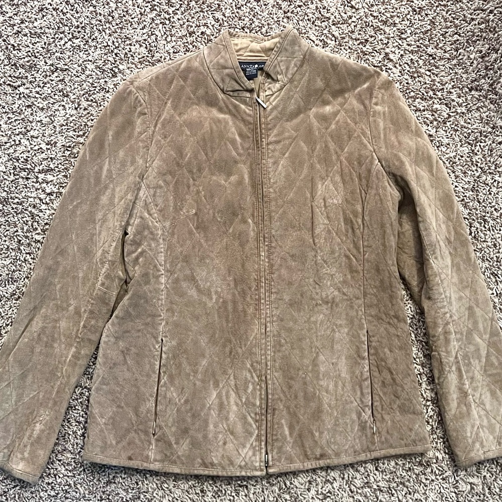 Ann Taylor Tan Suede Jacket, women’s size Large.